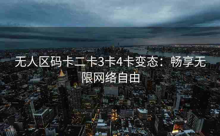 无人区码卡二卡3卡4卡变态：畅享无限网络自由